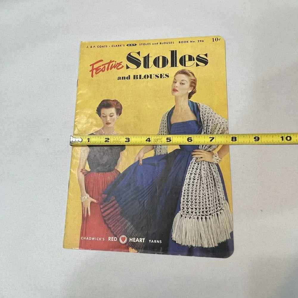 J. & P. Coats Clark's Book 296 Festive Stoles & Blouse Crochet Knitting Patterns